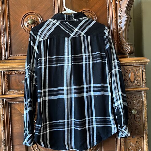 Rails Black Button up Flannel/Plaid/Window Pane Shirt - Picture 6 of 9